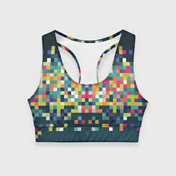 Топик спортивный женский Пикселизация, цвет: 3D-принт