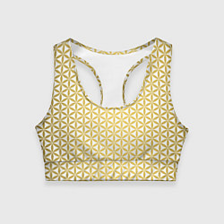 Топик спортивный женский Цветок Жизни золото, цвет: 3D-принт