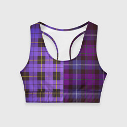 Топик спортивный женский Purple Checkered, цвет: 3D-принт