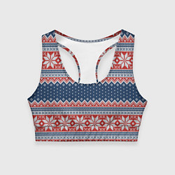 Топик спортивный женский Knitted Pattern, цвет: 3D-принт