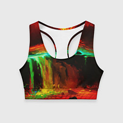 Топик спортивный женский Кратер Вулкана, цвет: 3D-принт