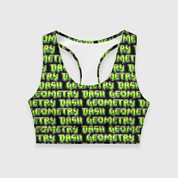 Топик спортивный женский GEOMETRY DASH PATTERN LOGO, цвет: 3D-принт