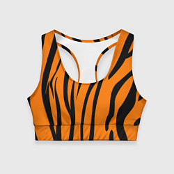 Топик спортивный женский Текстура тиграtiger, цвет: 3D-принт