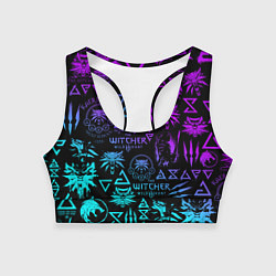 Женский спортивный топ ВЕДЬМАК ЛОГОБОМБИНГ НЕОН