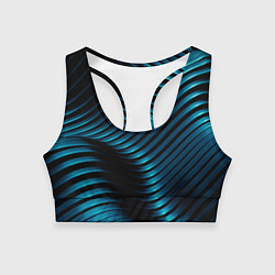 Топик спортивный женский Волны голубого металла, цвет: 3D-принт