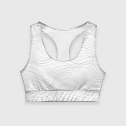 Топик спортивный женский Белые волны, цвет: 3D-принт