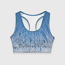 Топик спортивный женский Коллекция Rays Лучи Голубой и серый Абстракция 650, цвет: 3D-принт