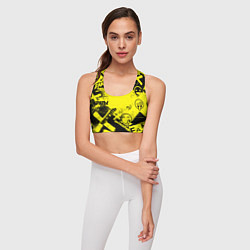 Топик спортивный женский Черно-желтый беспредел, цвет: 3D-принт — фото 2