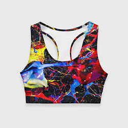 Топик спортивный женский Импрессионизм Vanguard neon pattern, цвет: 3D-принт