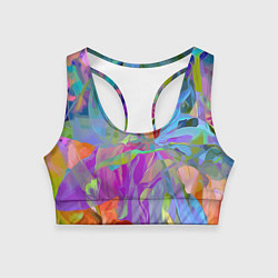 Топик спортивный женский Abstract color pattern Summer 2022, цвет: 3D-принт