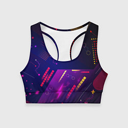 Топик спортивный женский Cyber neon pattern Vanguard, цвет: 3D-принт