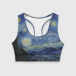 Топик спортивный женский Звездная ночь Ван Гога, цвет: 3D-принт