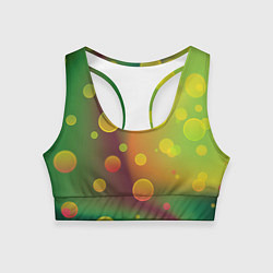 Топик спортивный женский Кружочки на разноцветном фоне, цвет: 3D-принт