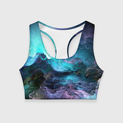 Топик спортивный женский Разноцветные тучи, цвет: 3D-принт