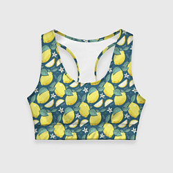 Топик спортивный женский Cute lemon pattern, цвет: 3D-принт