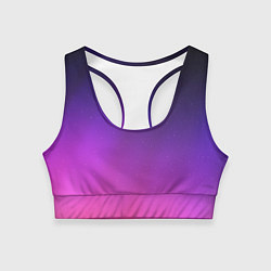 Топик спортивный женский Розовофиолетовый градиент, цвет: 3D-принт