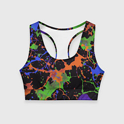 Топик спортивный женский Абстрактный пятнистый узор, цвет: 3D-принт