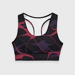 Топик спортивный женский Розово-сиреневые линии, цвет: 3D-принт