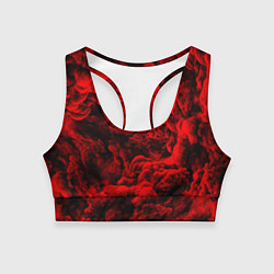 Топик спортивный женский Красный дым Red Smoke Красные облака, цвет: 3D-принт