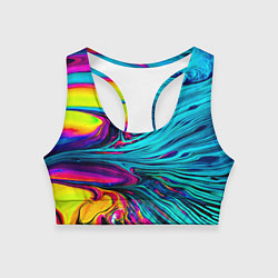 Топик спортивный женский Paint Wave, цвет: 3D-принт