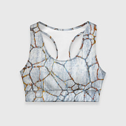 Топик спортивный женский Авангардный текстурный паттерн, цвет: 3D-принт