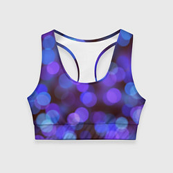 Топик спортивный женский Фиолетовые блики боке, цвет: 3D-принт