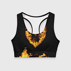 Топик спортивный женский Fire Heart, цвет: 3D-принт