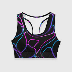 Топик спортивный женский Неоновые линзы во тьме - Фиолетовый, цвет: 3D-принт