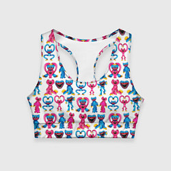 Топик спортивный женский POPPY PLAYTIME HAGGY WAGGY AND KISSY MISSY PATTERN, цвет: 3D-принт