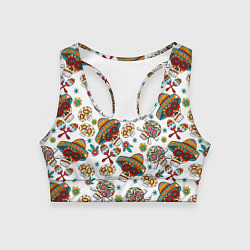 Женский спортивный топ Мексиканские черепки