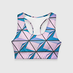 Топик спортивный женский 3D иллюзия-треугольники, цвет: 3D-принт