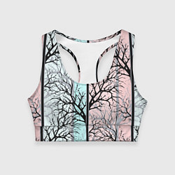 Топик спортивный женский Абстрактный узор tree branches, цвет: 3D-принт