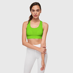 Топик спортивный женский Зеленые узоры из линий, цвет: 3D-принт — фото 2