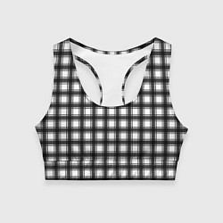 Топик спортивный женский Black and white trendy checkered pattern, цвет: 3D-принт