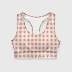 Топик спортивный женский Light beige plaid fashionable checkered pattern, цвет: 3D-принт