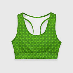 Топик спортивный женский Зеленые круги и ромбы, цвет: 3D-принт