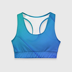 Топик спортивный женский Голубой градиент, цвет: 3D-принт