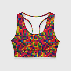 Топик спортивный женский Компьютерная мозаика, цвет: 3D-принт