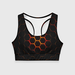 Топик спортивный женский Раскалённые соты - текстура, цвет: 3D-принт