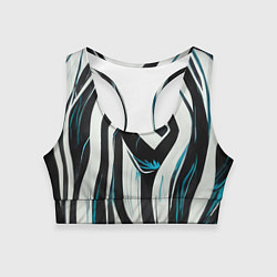 Топик спортивный женский Цифровой окрас зебры, цвет: 3D-принт