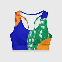 Топик спортивный женский Геометрические фигуры - абстракция, цвет: 3D-принт