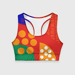Топик спортивный женский Геометрические фигуры - абстракция, цвет: 3D-принт