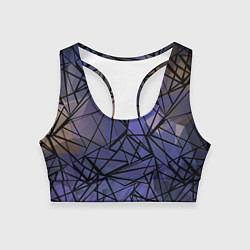 Топик спортивный женский Blue with black stripes pattern, цвет: 3D-принт