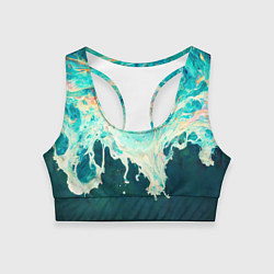 Топик спортивный женский Поток воды, цвет: 3D-принт