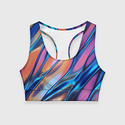 Топик спортивный женский Радужные переливы, цвет: 3D-принт
