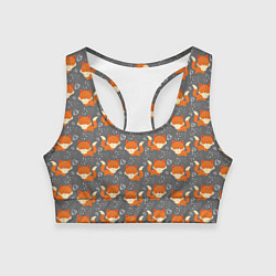 Топик спортивный женский Веселые лисички, цвет: 3D-принт