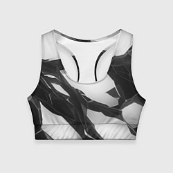 Топик спортивный женский Осколки кристалла, тёмная абстракция, цвет: 3D-принт