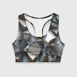 Топик спортивный женский Полигональная скальная текстура - объём, цвет: 3D-принт