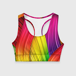 Топик спортивный женский Multicolored ribbons, цвет: 3D-принт