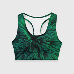 Женский спортивный топ Объёмные острые зелёные фигуры
